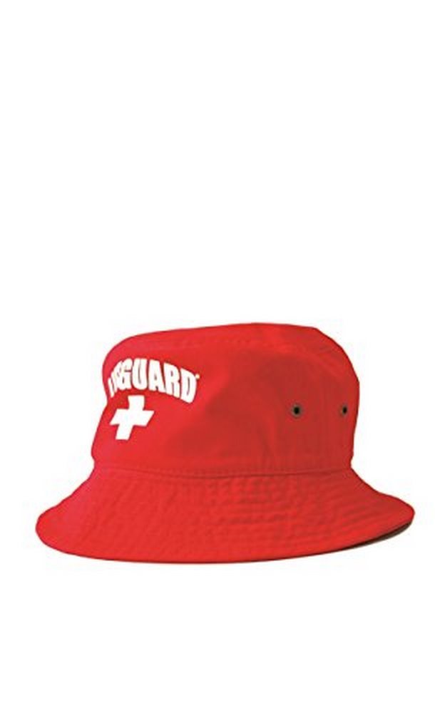 LIFEGUARD Officially Licensed Red Bucket Hat for Men & Women, Unisex Soft Cotton for Sun Beach Pool