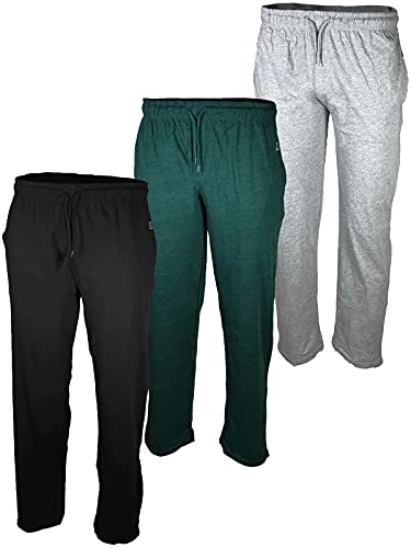 3-Pack Mens Sleep & Loungewear Pant|Soft Comfortable Cotton|Drawstring Pull|Pockets|Many Colors|Small-3XL