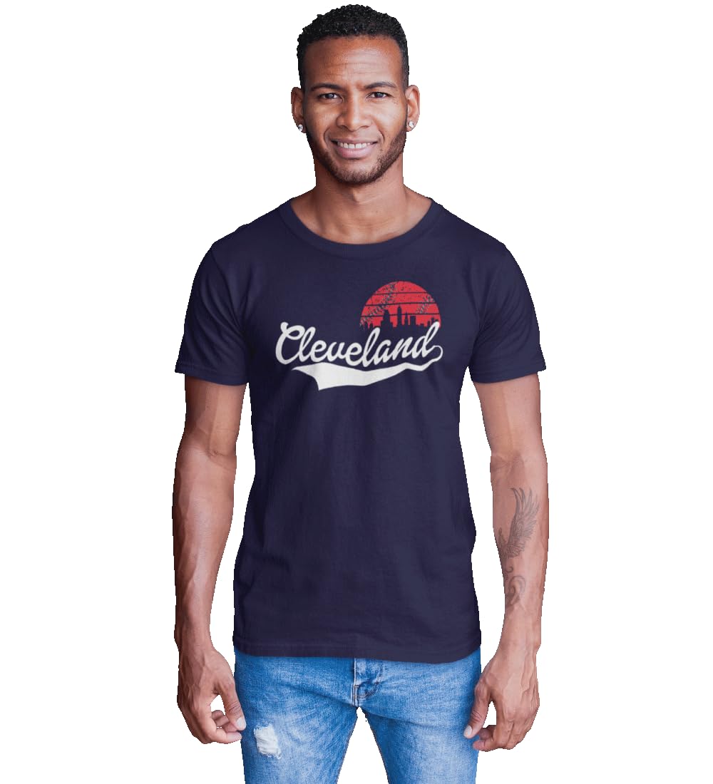 BROOKLYN VERTICAL Mens Baseball Sports Fan Short Sleeve T-Shirt with Chest Print| New York, Atlanta, St. Louis, Los Angeles