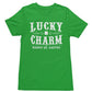 BROOKLYN VERTICAL St Patrick's Day Clover Lucky Charm Shenanigans Funny Short Sleeve Crew Neck T-Shirt| for Men and Women