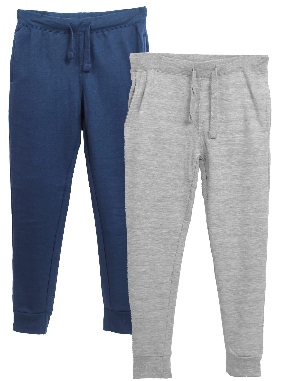 BROOKLYN VERTICAL 2-Pack Boys Cotton Joggers Pant|Soft Comfortable Cotton,Drawstring Pull,Pockets| Small-XL