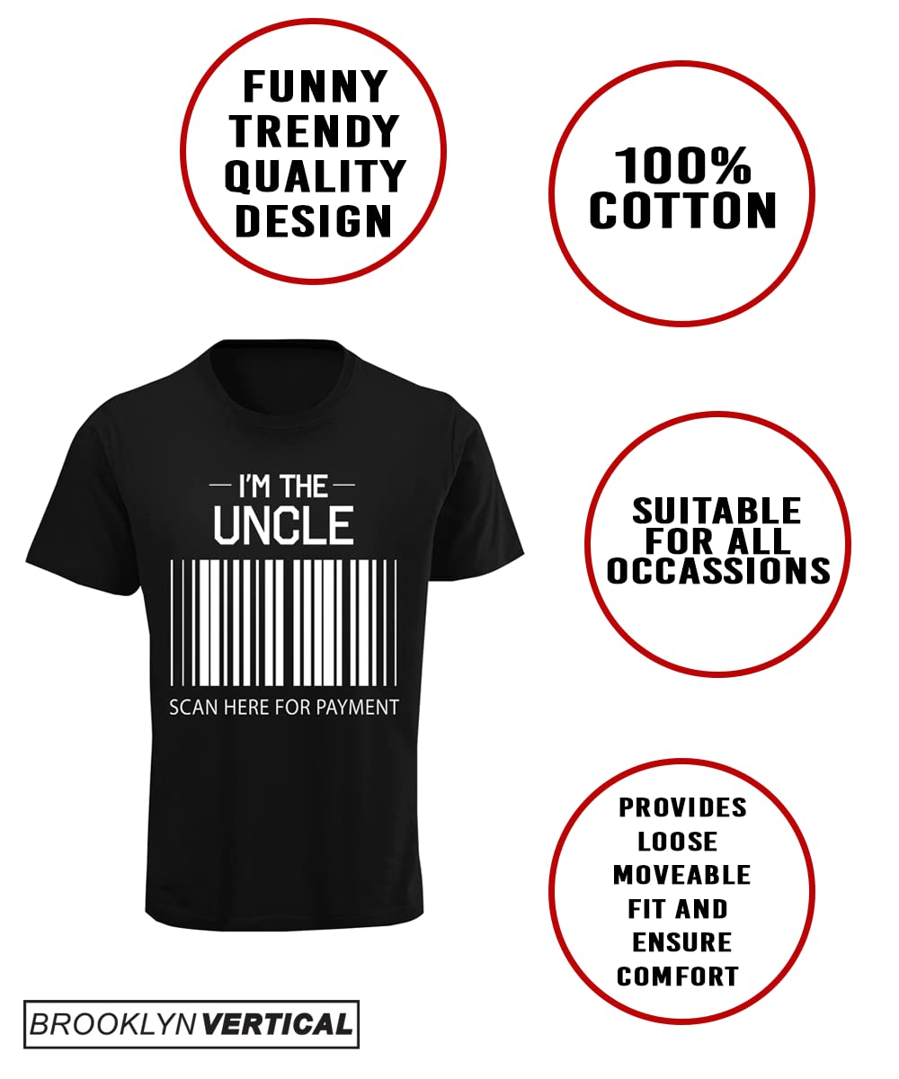 BROOKLYN VERTICAL Funny Father Uncle Grandfather Short Sleeve Crew Neck T-Shirt | Scan Here for Payment