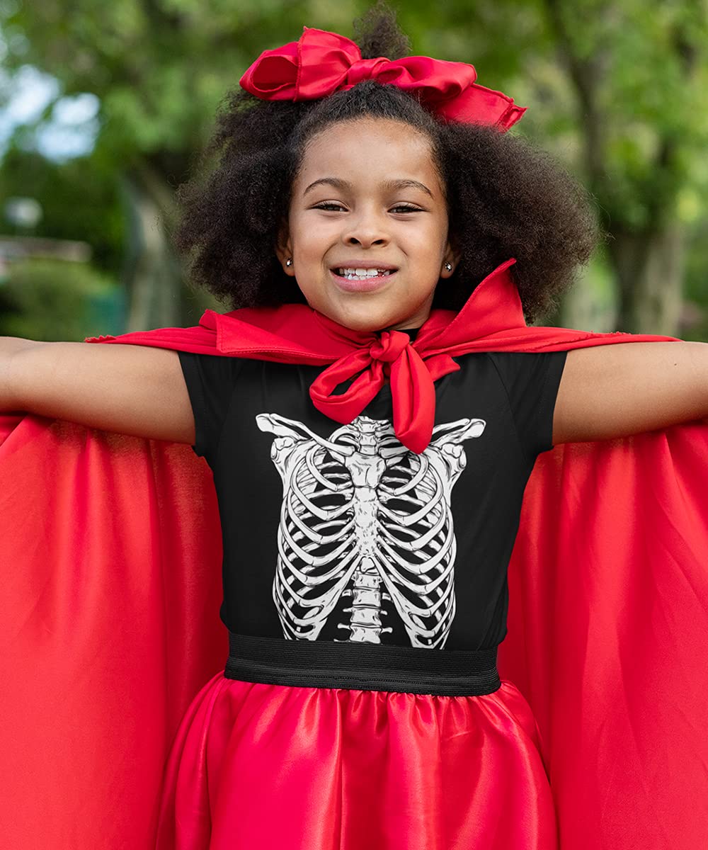2-Pack Halloween Kids Youth Printed T Shirt Pumpkin Skeleton Bones Ages 6-20