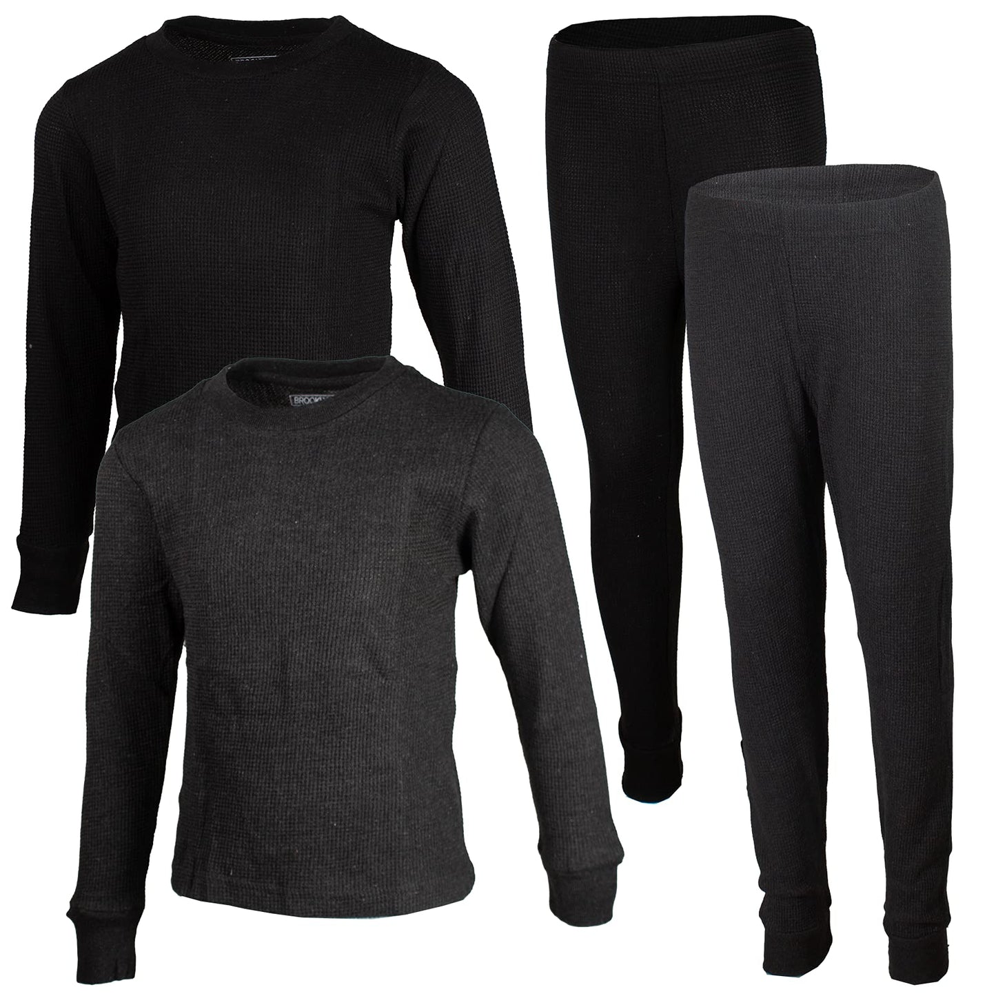 Boys 4-Piece Thermals Set | Long Sleeve Shirt, Pants Ages 1-16