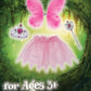 IntelliFun Girls 4 Piece Princess Fairy Dress Up Costume Set with Wings, Tutu Skirt, Wand and Tiara| Ages 3+