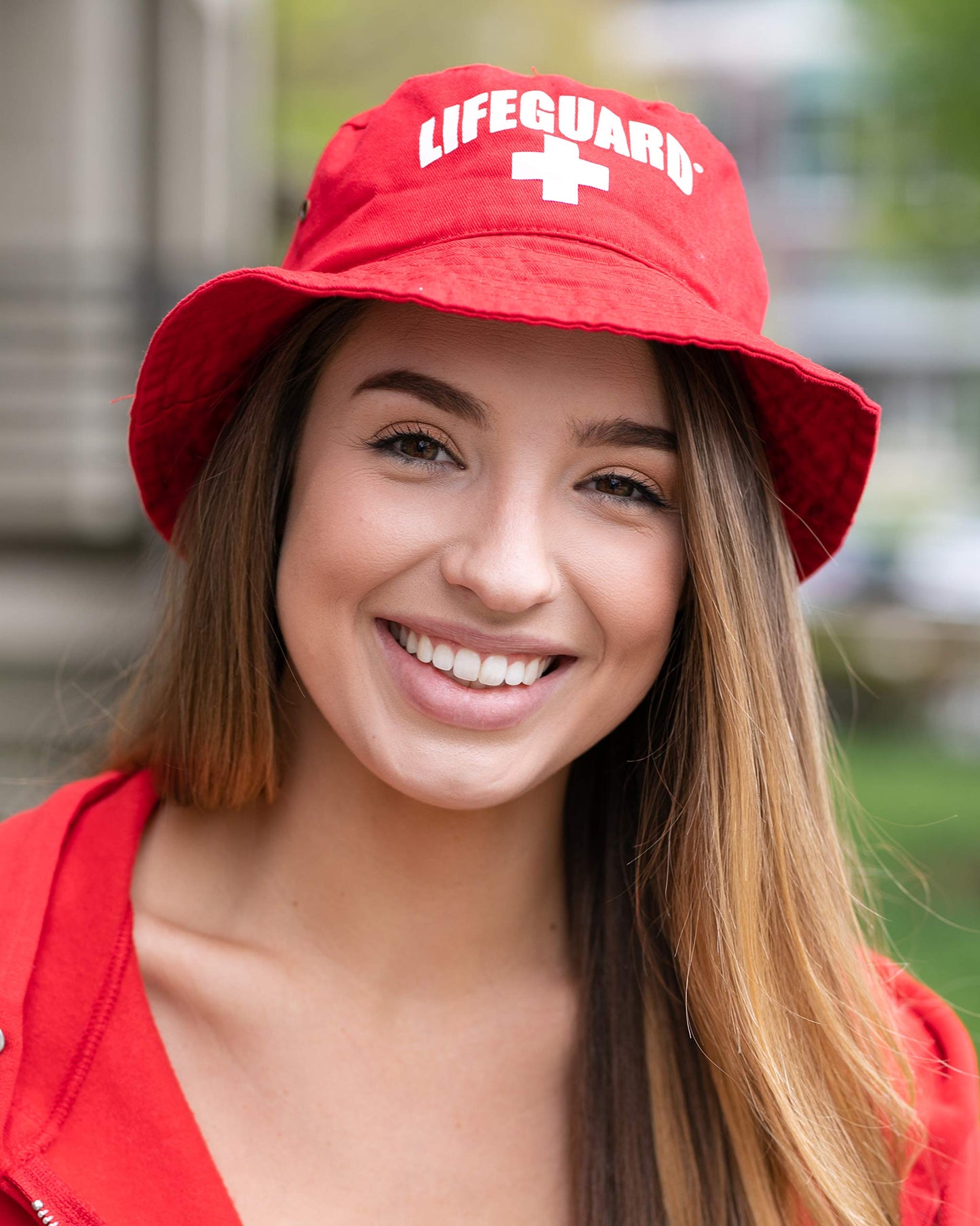 LIFEGUARD Officially Licensed Red Bucket Hat for Men & Women, Unisex Soft Cotton for Sun Beach Pool