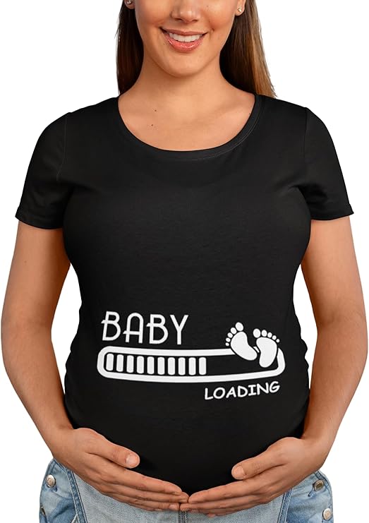 BROOKLYN VERTICAL Maternity Cute Funny New Mom Pregnancy Announcement Short Sleeve Crew Neck T-Shirt