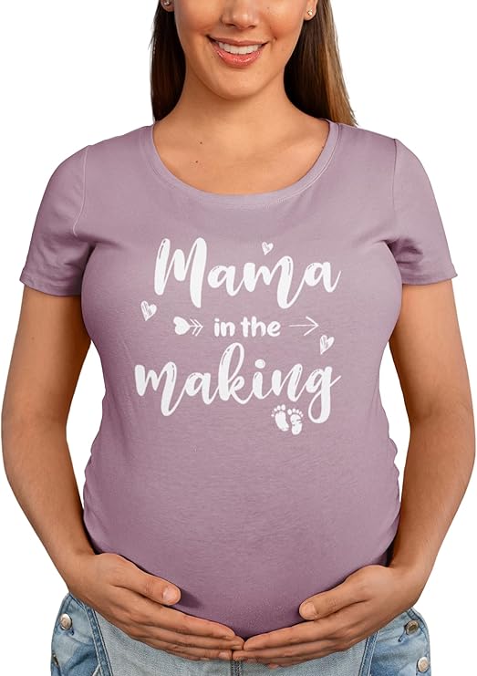 BROOKLYN VERTICAL Maternity Cute Funny New Mom Pregnancy Announcement Short Sleeve Crew Neck T-Shirt