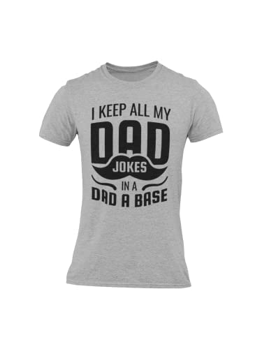 BROOKLYN VERTICAL I Keep All My Dad Jokes in a Dad A Base| Funny Sarcastic Dad Joke Short Sleeve T-Shirt