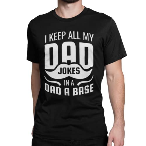 BROOKLYN VERTICAL I Keep All My Dad Jokes in a Dad A Base| Funny Sarcastic Dad Joke Short Sleeve T-Shirt