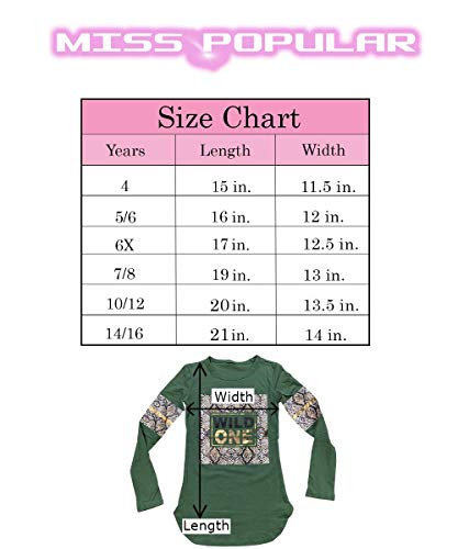 MISS POPULAR Girls Multi-Pack Long Sleeve T-Shirt with Chest and Sleeve Print | Cute Fashion Prints for Girls Size 4-16…