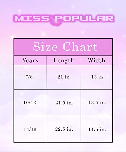 MISS POPULAR Girls 4-Pack Super Soft Short Sleeve T-Shirts Rainbow Butterfly Glitter Print Cute Design| Sizes 7-16