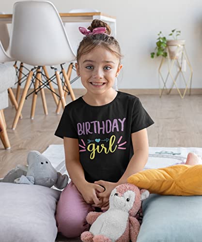 Birthday Girl Short Sleeve Crew Neck T-Shirt with Chest Print| Sizes S-XL