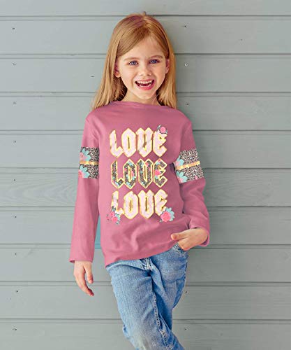 MISS POPULAR Girls Multi-Pack Long Sleeve T-Shirt with Chest and Sleeve Print | Cute Fashion Prints for Girls Size 4-16…
