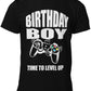 Birthday Boy Short Sleeve T-Shirt Video Gamer Level UP |Sizes S-XL