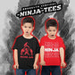 4-Pack Boys Ninja Short Sleeve Crew Neck T-Shirt with Chest Print | Soft Cotton Sizes 6-20
