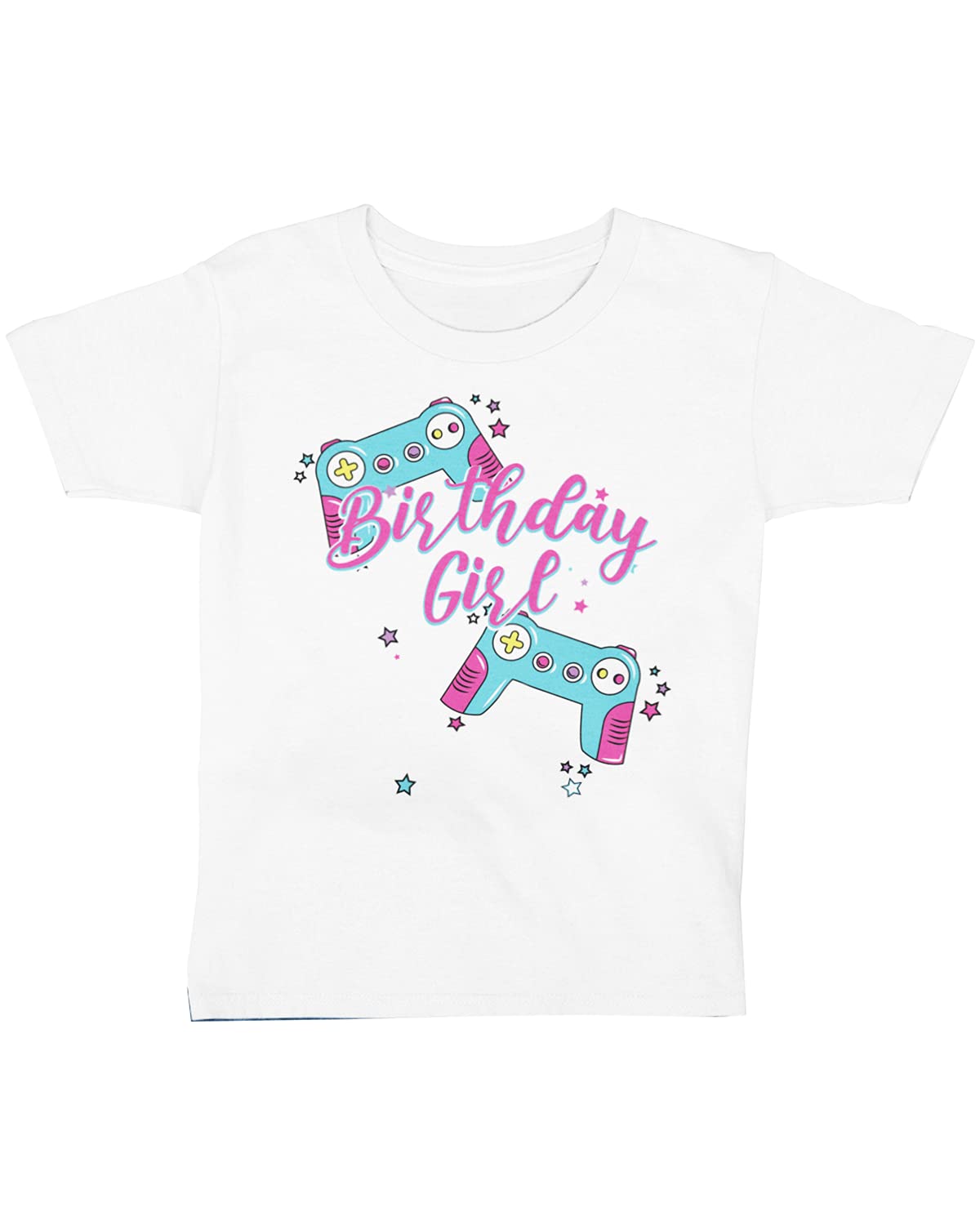 Birthday Girl Short Sleeve Crew Neck T-Shirt with Chest Print| Sizes S-XL