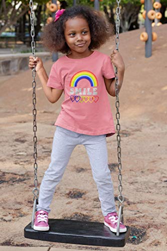 Girls 5-Pack Printed T-Shirts, Pink Grey Short Sleeve, Crew Neck. Unicorn, Panda, Selfie, Rainbow. Size 4-16