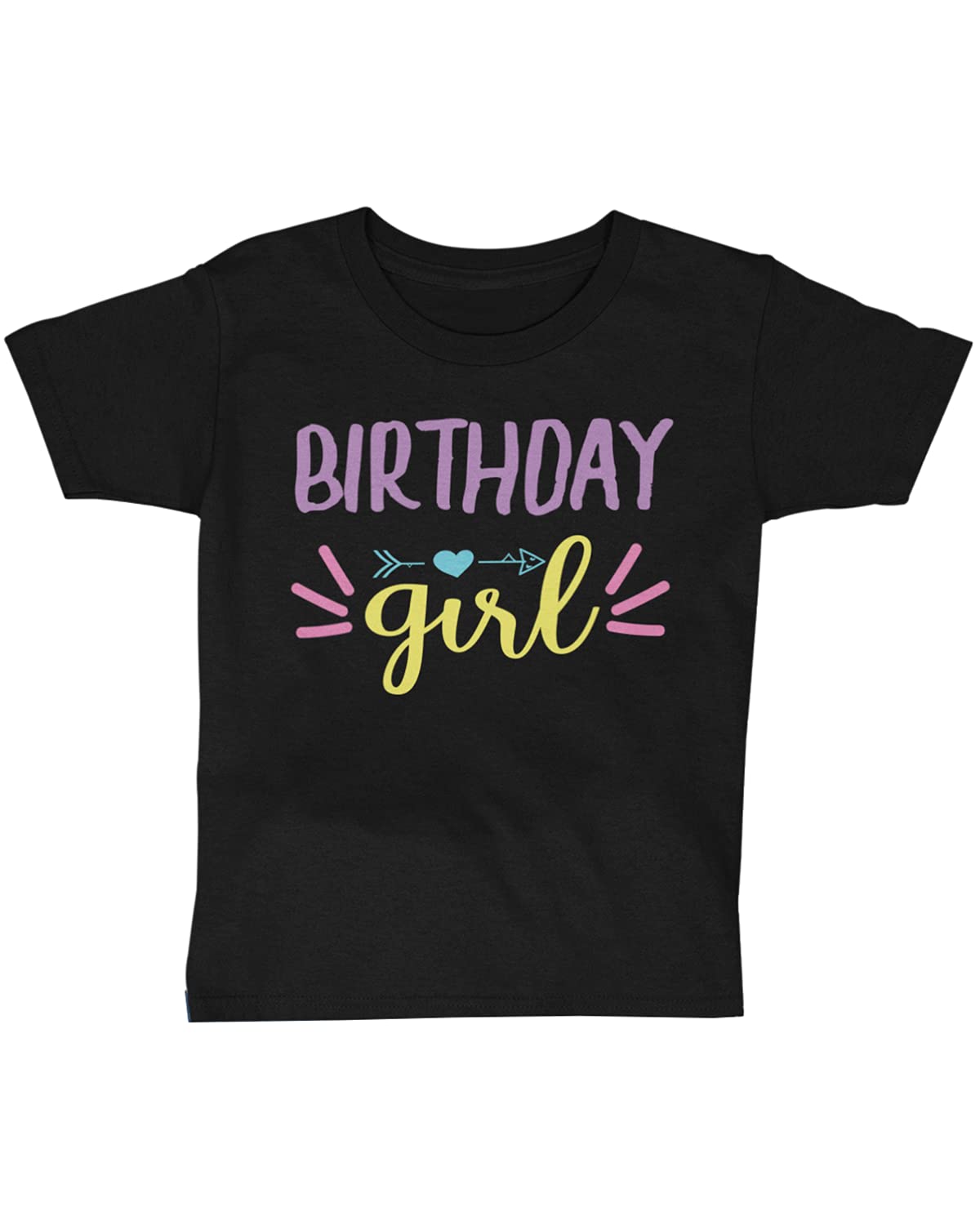 Birthday Girl Short Sleeve Crew Neck T-Shirt with Chest Print| Sizes S-XL