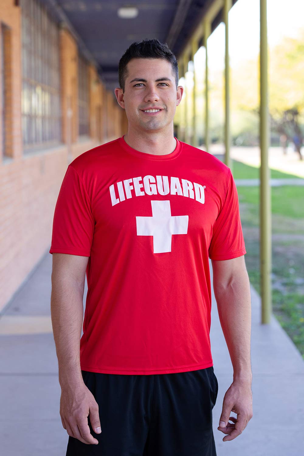 LIFEGUARD Officially Licensed Mens Performance Active Moisture Wicking Cooling Tee Shirt