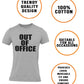 BROOKLYN VERTICAL Out of Office | Funny Sarcastic Vacation Retirement Adult Humor Joke Short Sleeve Crew Neck T-Shirt