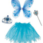IntelliFun Girls 4 Piece Princess Fairy Dress Up Costume Set with Wings, Tutu Skirt, Wand and Tiara| Ages 3+