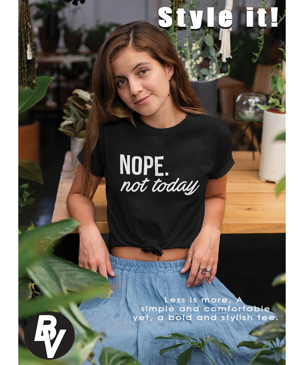 MISS POPULAR Nope Not Today Women's Cute Funny Short Sleeve Cotton T-Shirt