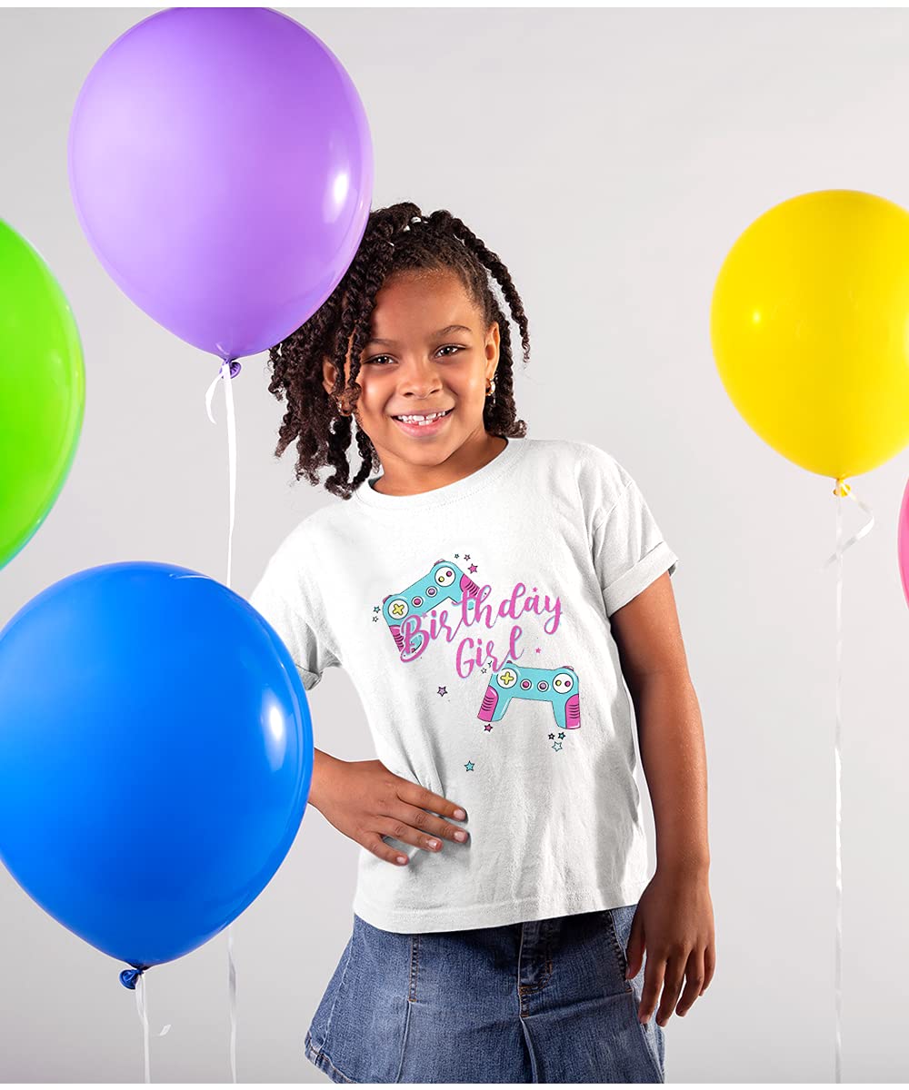 Birthday Girl Short Sleeve Crew Neck T-Shirt with Chest Print| Sizes S-XL