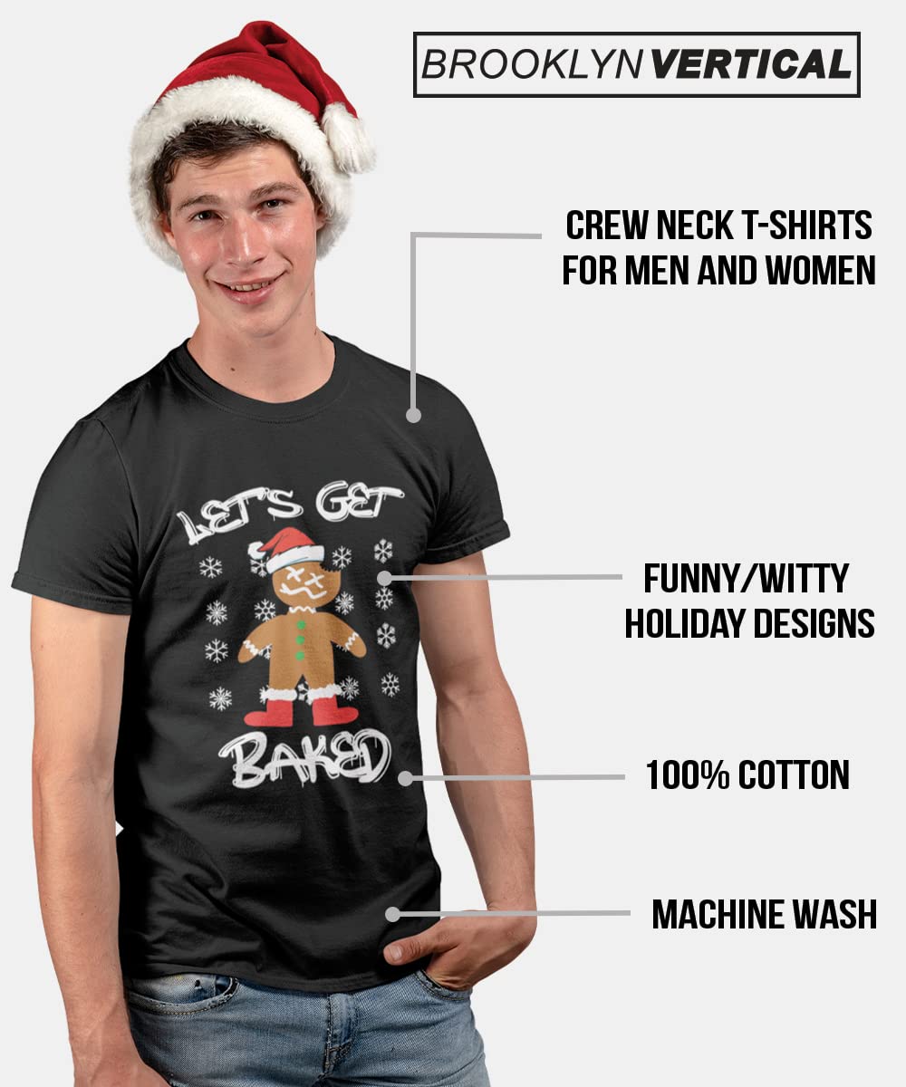 BROOKLYN VERTICAL Funny Christmas Santa Naughty Nice Holiday Short Sleeve Crew Neck T-Shirt | for Men and Women
