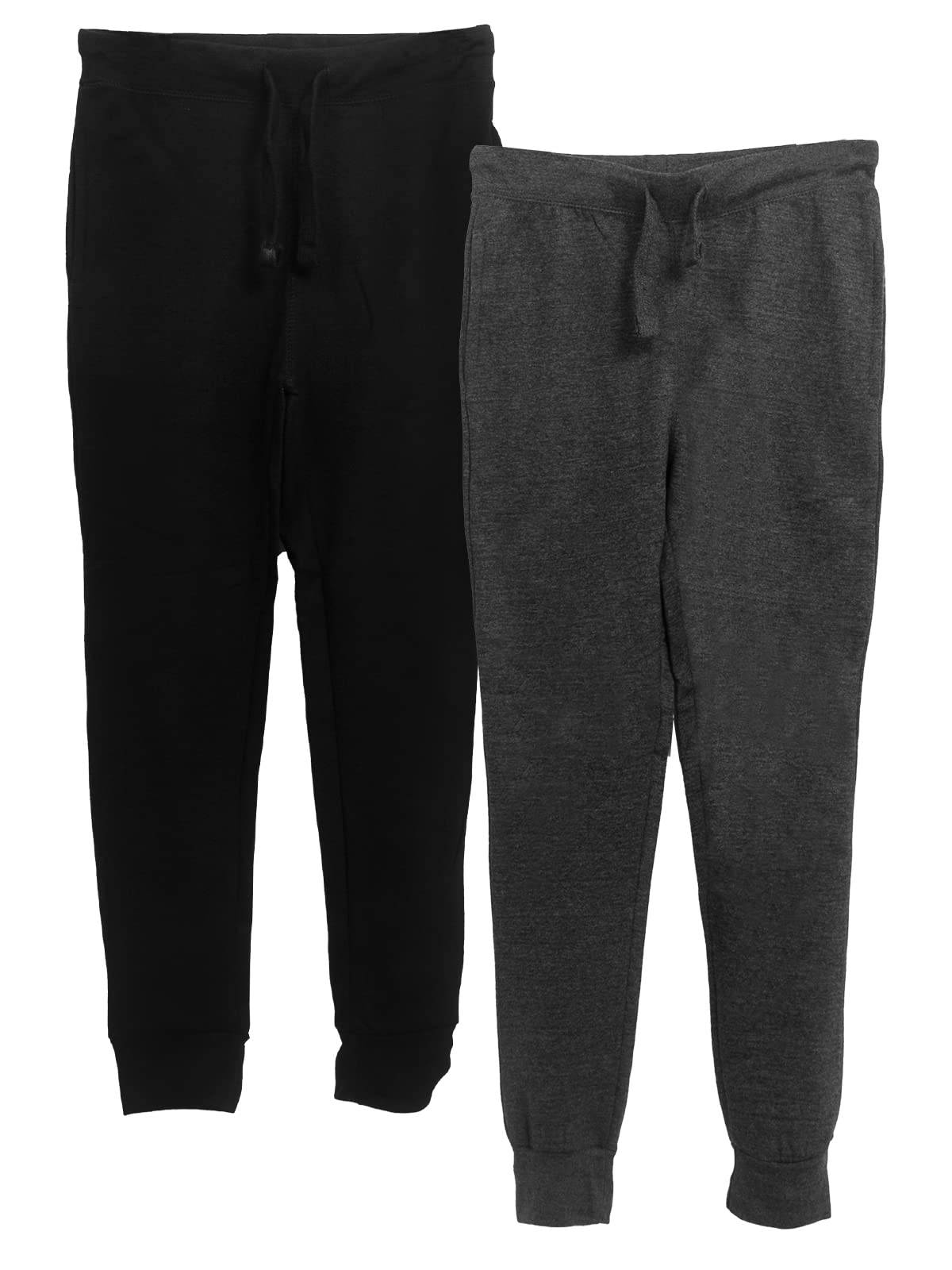 BROOKLYN VERTICAL 2-Pack Boys Cotton Joggers Pant|Soft Comfortable Cotton,Drawstring Pull,Pockets| Small-XL