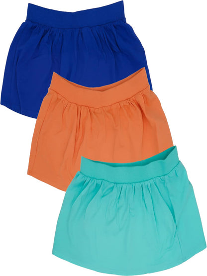 MISS POPULAR Girls 3-Pack Skirt Sets Soft Cotton Cute Comfortable | Sizes 4-16