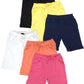 MISS POPULAR Girls 6-Pack Bermuda Short Sizes 4-16 Comfortable Cotton, Elastic Waistband, Bow-Tie, Pockets & Many Colors