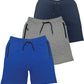 BROOKLYN VERTICAL Mens 3 Pack Fleece Cotton Active Jogger Shorts with Zipper Pockets and Drawstring | Size S-2XL
