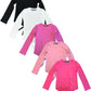 Multi -Pack Girls Kids Long Sleeve T Shirt with Tie Front Cotton Crew Neck Soft Fabric Many Colors Size 4-16