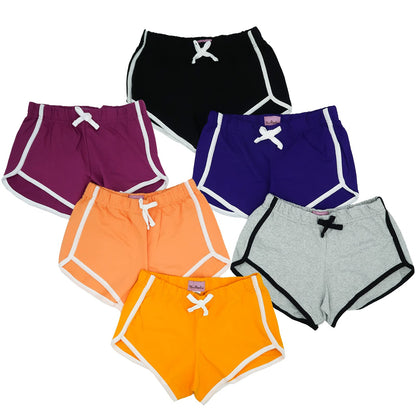 Girls 6-Pack Dolphin Shorts Cute Summer Beach Designs Comfy Cotton| Sizes 7/8-14/16