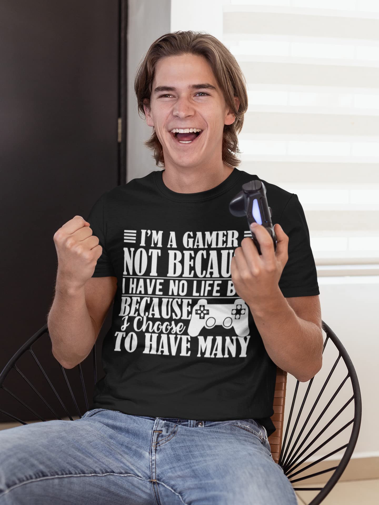 BROOKLYN VERTICAL I'm A Gamer | Funny Video Gamer Adult Humor Short Sleeve Crew Neck T-Shirt