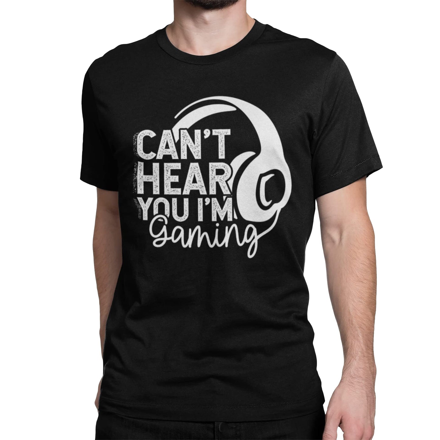 BROOKLYN VERTICAL Can't Hear You I'm Gaming | Funny Video Gamer Gaming Short Sleeve Crew Neck T-Shirt