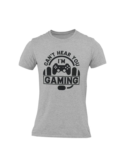 BROOKLYN VERTICAL Can't Hear You I'm Gaming | Funny Video Gamer Gaming Life Short Sleeve Crew Neck T-Shirt (US, Alpha, XX-Large, Regular, Regular, Grey)