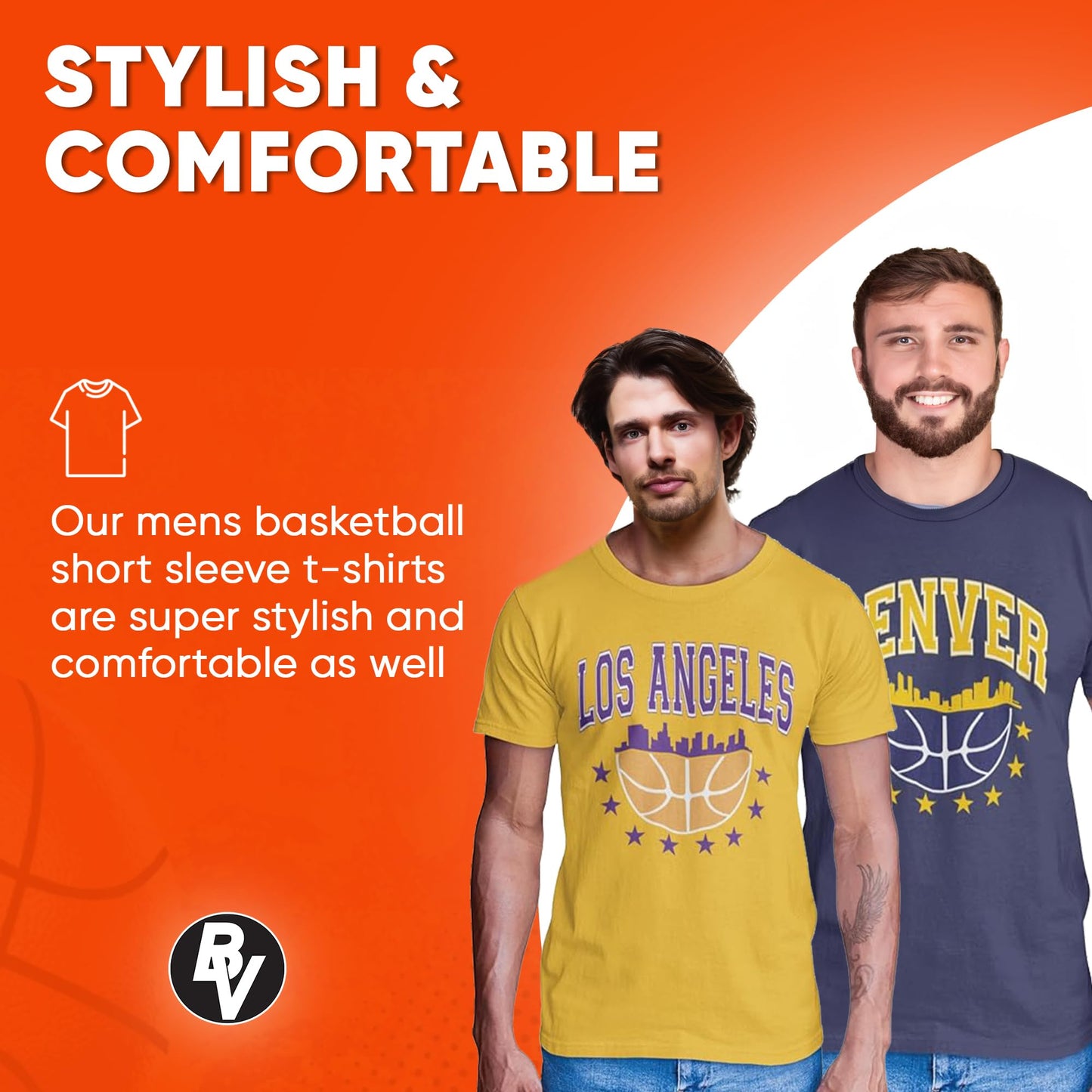 BROOKLYN VERTICAL Basketball Sports Fan Short Sleeve T-Shirt | Brooklyn, Denver, Boston, Golden State, Chicago