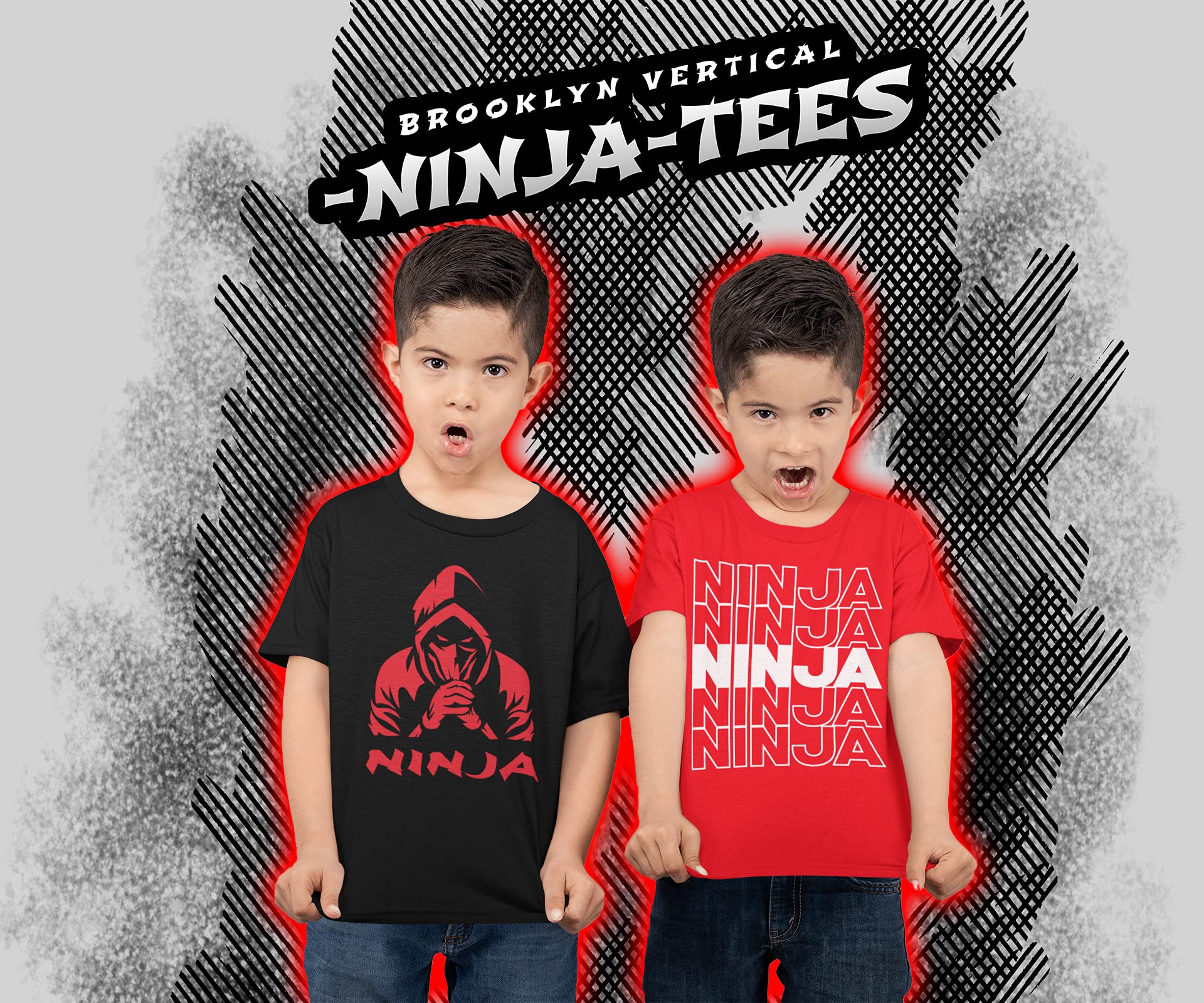 4-Pack Boys Ninja Short Sleeve Crew Neck T-Shirt with Chest 4-Pack Boys Ninja Short Sleeve Crew Neck T-Shirt with Chest